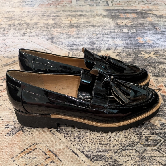 Franco Sarto Carolynn Black Patent Leather Loafer With Tassel Women's Size 9 - Picture 4 of 9